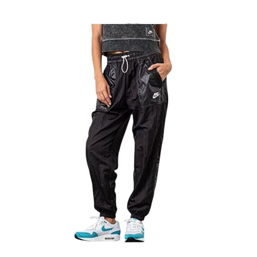 NIKE Sportswear Black Elastic Drawstring Waist Rebel cargo pants EUC